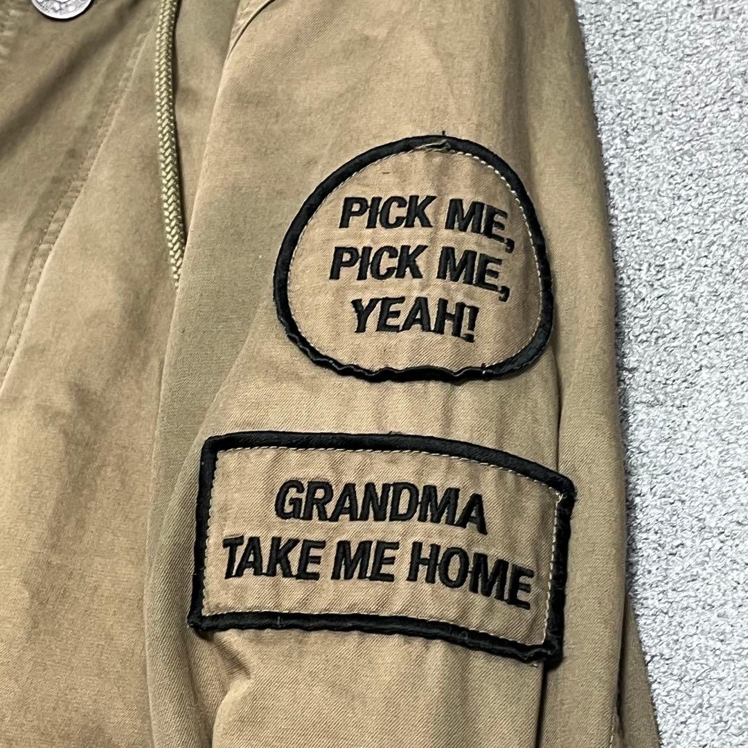 966 HGカートコバーンフォト×パッチ満載グランジM51ミリタリーモッズパーカ