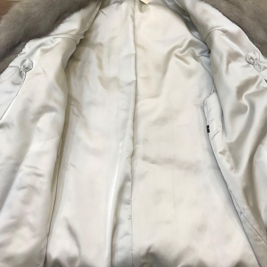 新品 未使用 ミンクコート サファイア サイズF 毛皮 名前刺繍あり