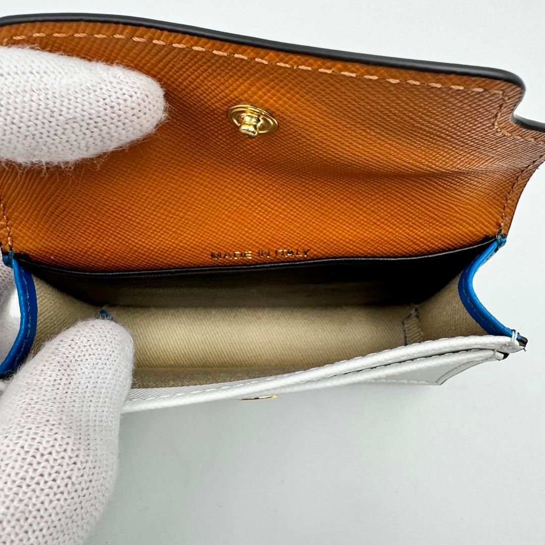 未使用品✨MARNI マルニ　カードケース　名刺入れ　レザー　茶色　白色