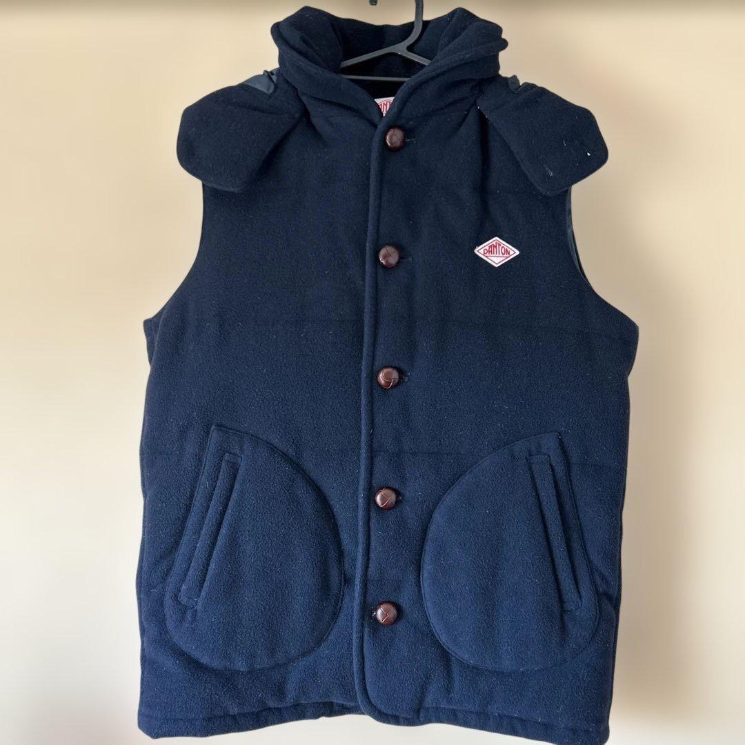 【DANTON】　ウールモッサダウンベスト ネイビー 42 ダントンダウンベスト