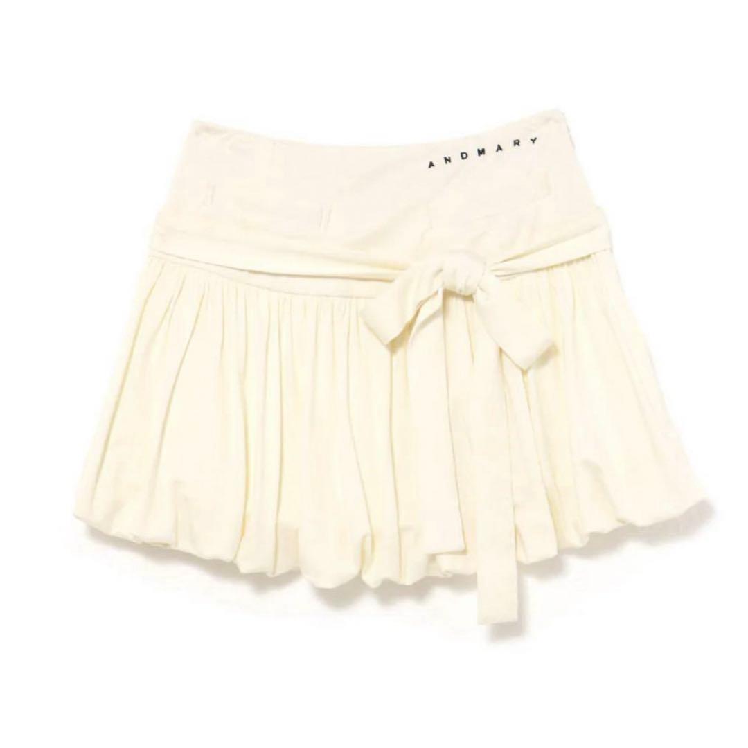 スカート Lindsay balloon skirt white andmary