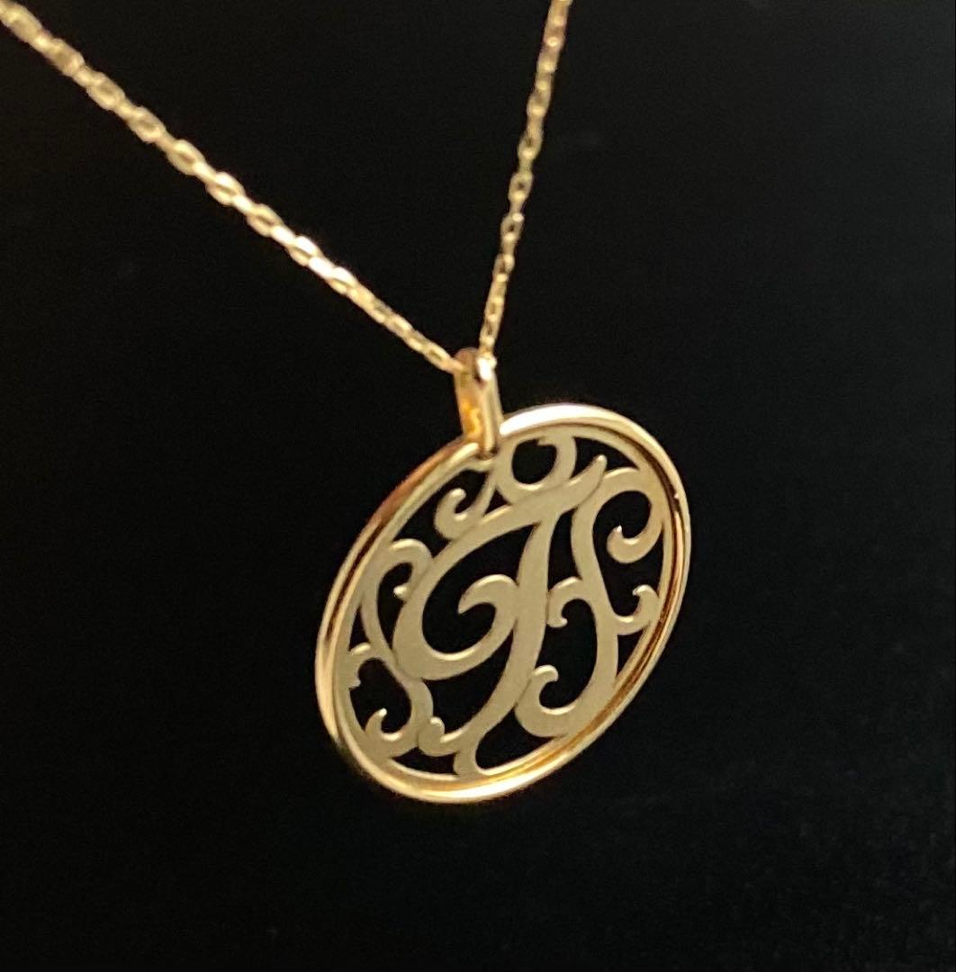 con affetto K18 イエローゴールド イニシャル ネックレス