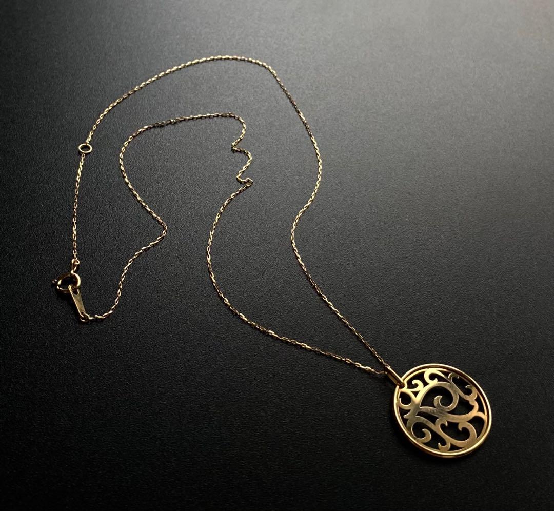 con affetto K18 イエローゴールド イニシャル ネックレス