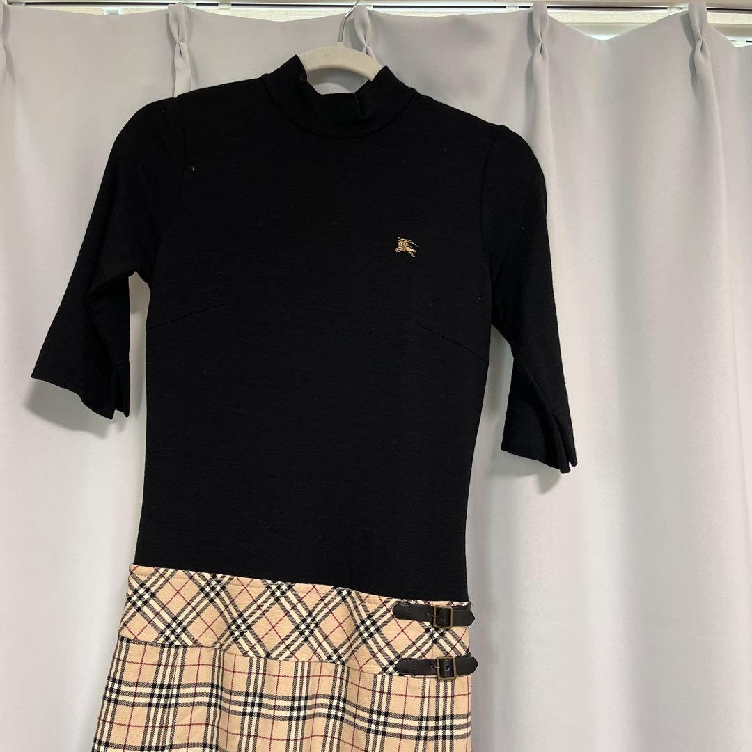 タートルネック チェック柄 ワンピース