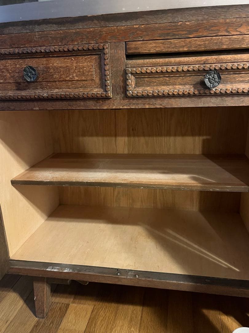 【年始までの出品】木製カップボード 飾り棚 大型 食器棚 ヴィンテージ