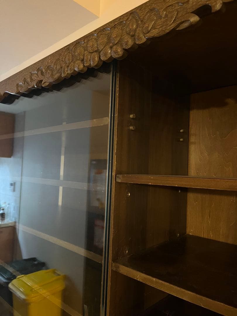 【年始までの出品】木製カップボード 飾り棚 大型 食器棚 ヴィンテージ