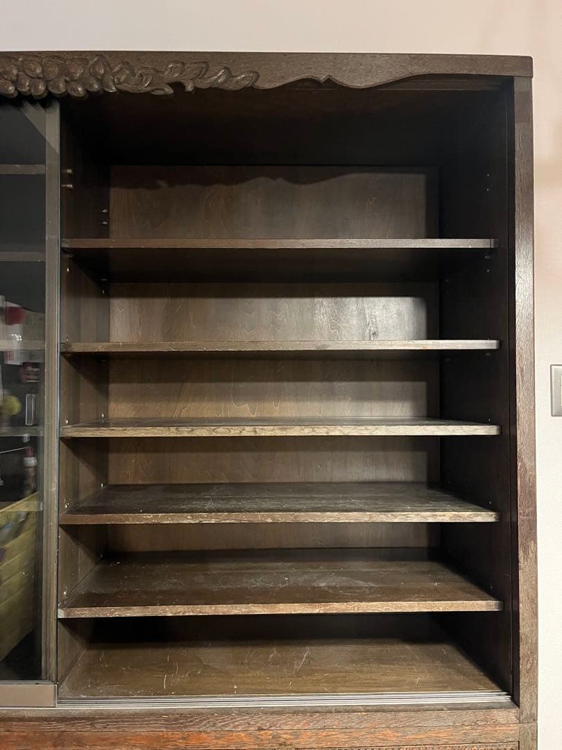 【年始までの出品】木製カップボード 飾り棚 大型 食器棚 ヴィンテージ