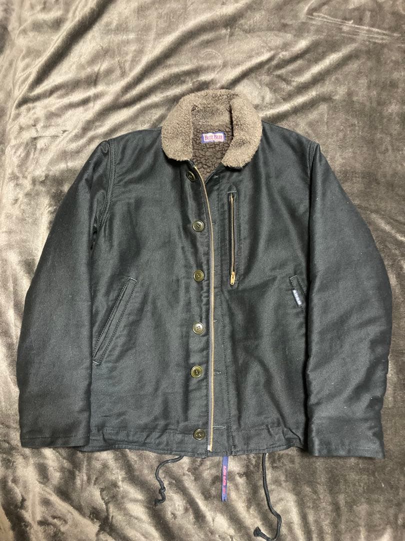 BLUE BLUE ジャーマンクロス N-1デッキジャケット ブラック 極美品