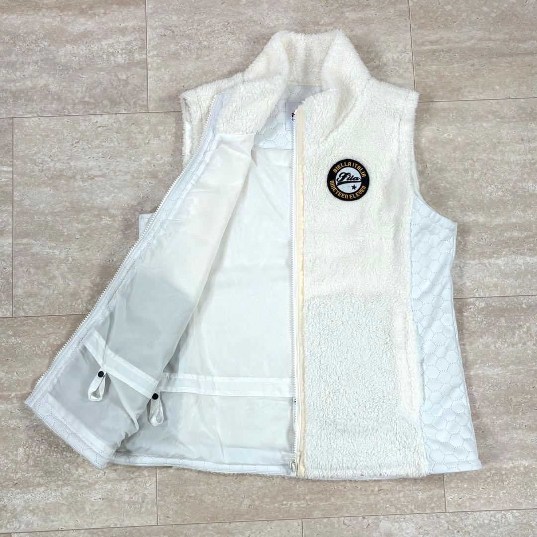 【フィラゴルフ】セットアップ　ボアベスト　スカートリバーシブル　ホワイト　L