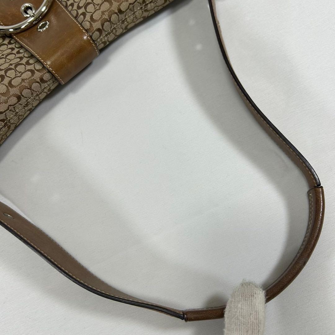 【美品/保存袋付】コーチ 6818 シグネチャー ワンハンドバッグ 肩掛け 茶