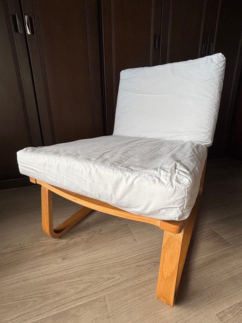 無印良品 リビングでもダイニングでも使える　ソファチェア　オーク材