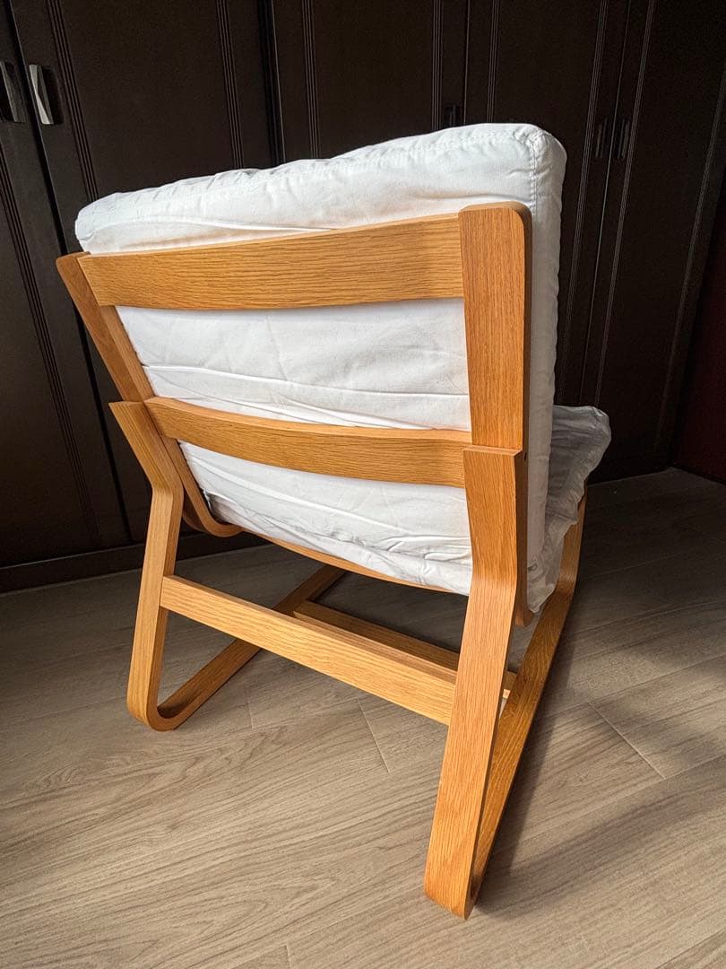 無印良品 リビングでもダイニングでも使える　ソファチェア　オーク材