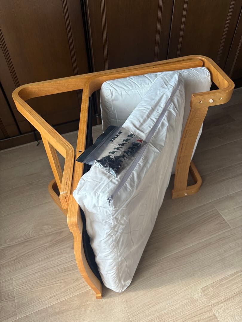 無印良品 リビングでもダイニングでも使える　ソファチェア　オーク材