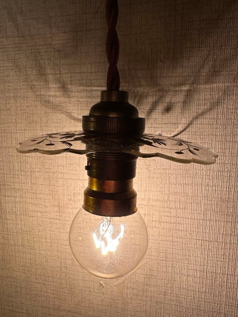 1900年代初頭 フランス アンティーク 金箔で絵付けされた美しいアトリエランプ