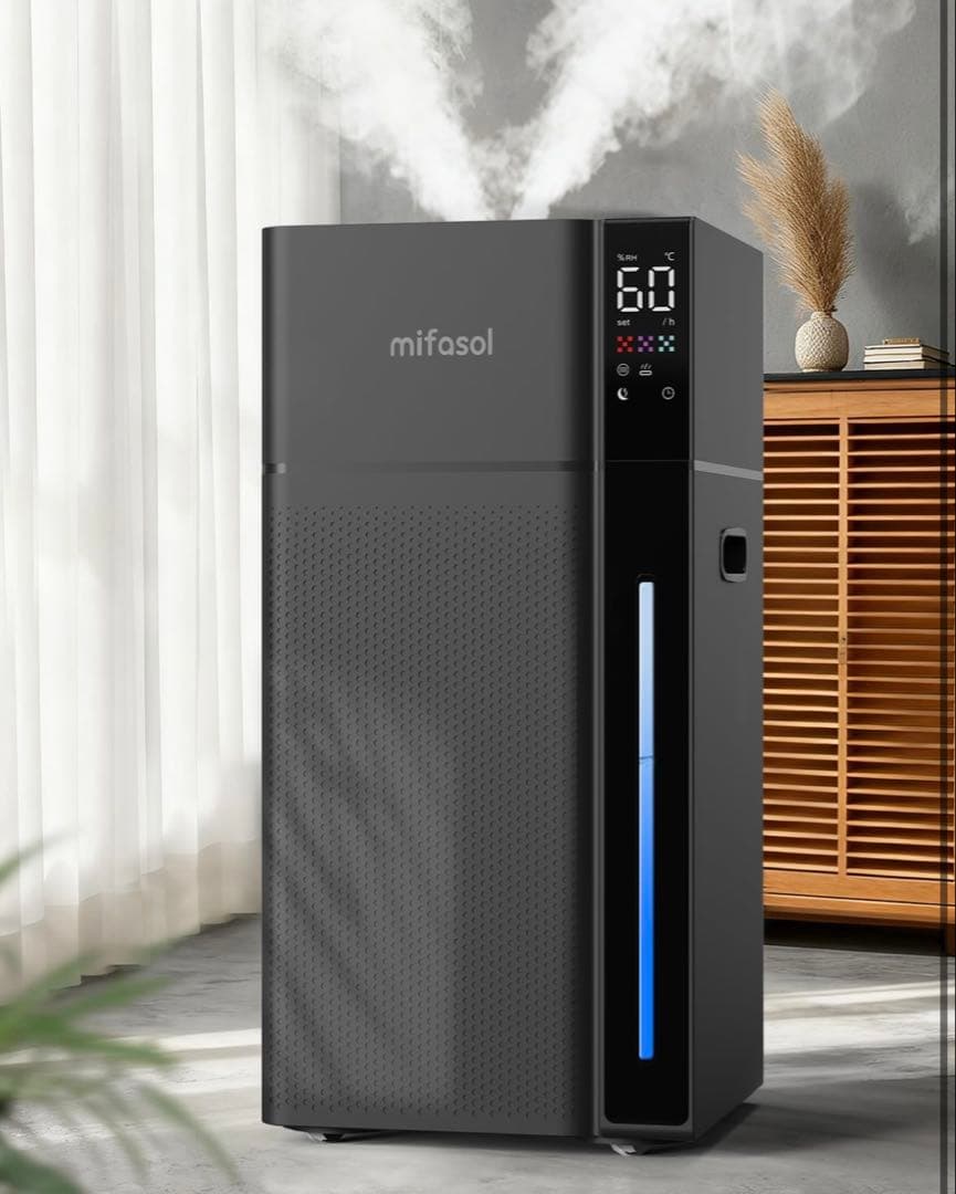 加湿器 ハイブリッド式 スチーム式 大容量20L 業務用 加熱式 +超音波式 黒