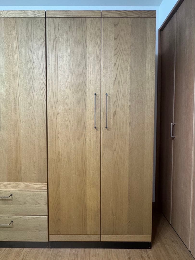 【美品】ナチュラルウッド 2ドアクローゼット
