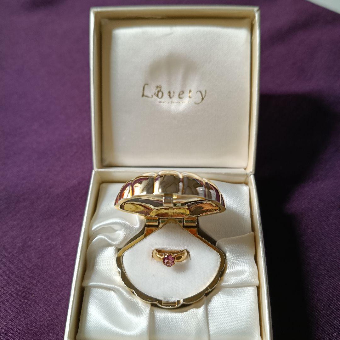 ジュエリーマキ K１８刻印 2月誕生石アメジスト ベビーリング　ペンダントトップ