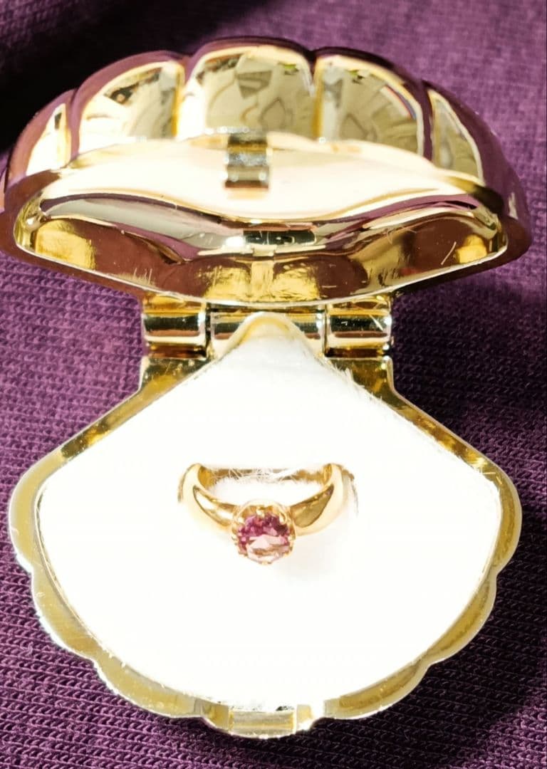 ジュエリーマキ K１８刻印 2月誕生石アメジスト ベビーリング　ペンダントトップ