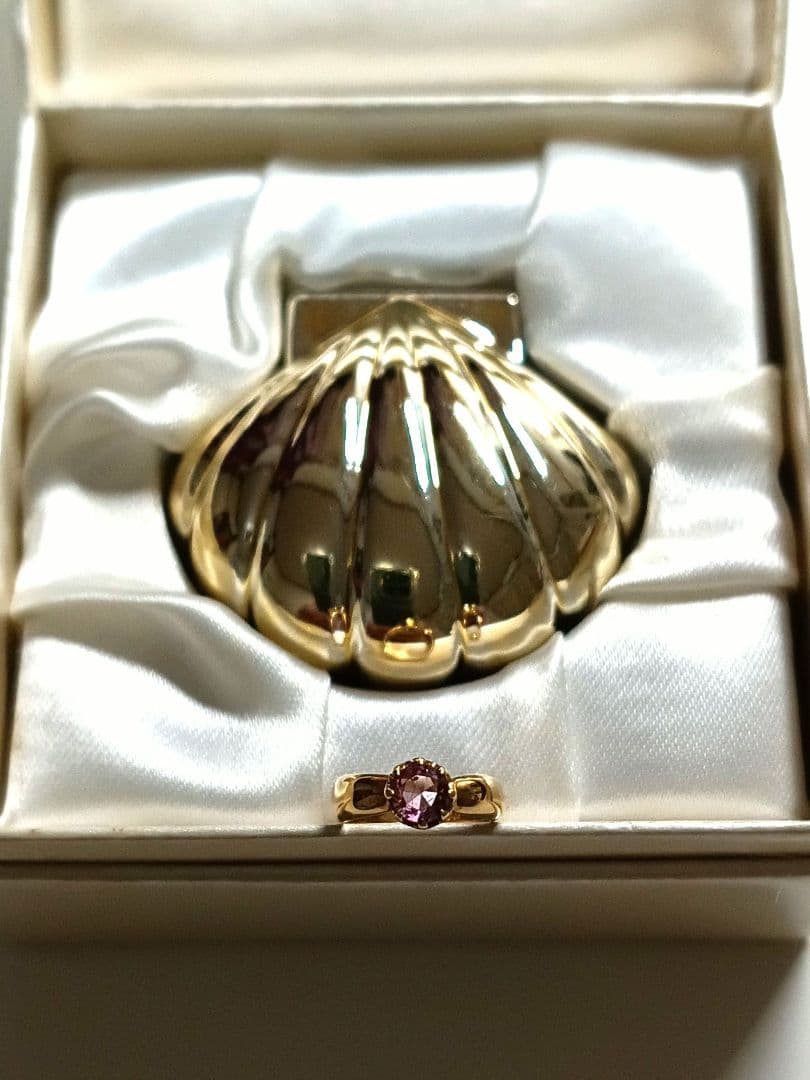 ジュエリーマキ K１８刻印 2月誕生石アメジスト ベビーリング　ペンダントトップ