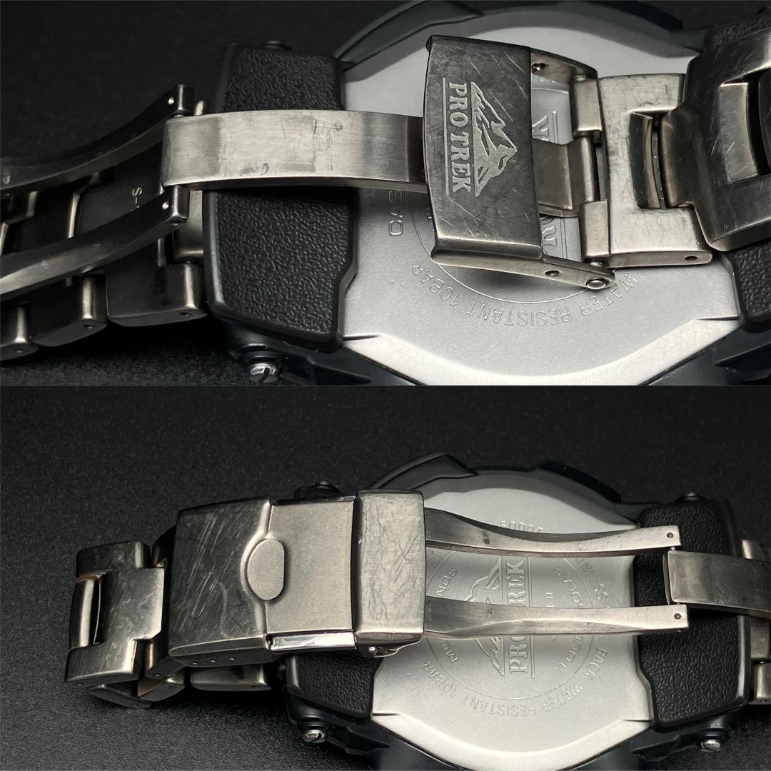 【電波ソーラー/稼働】カシオ プロトレック 腕時計 メンズ チタンベルト