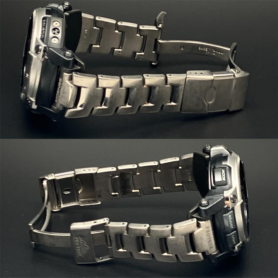 【電波ソーラー/稼働】カシオ プロトレック 腕時計 メンズ チタンベルト