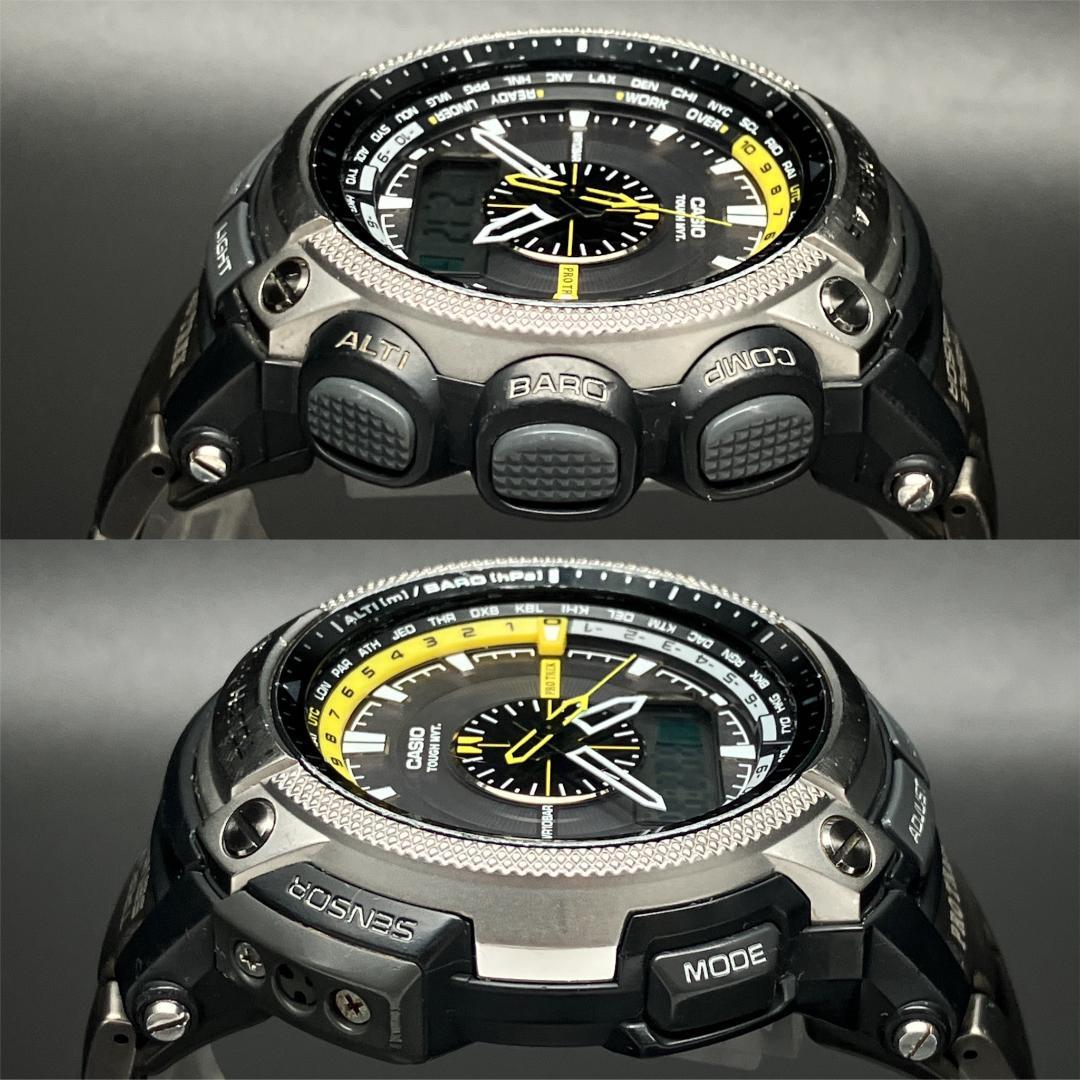 【電波ソーラー/稼働】カシオ プロトレック 腕時計 メンズ チタンベルト