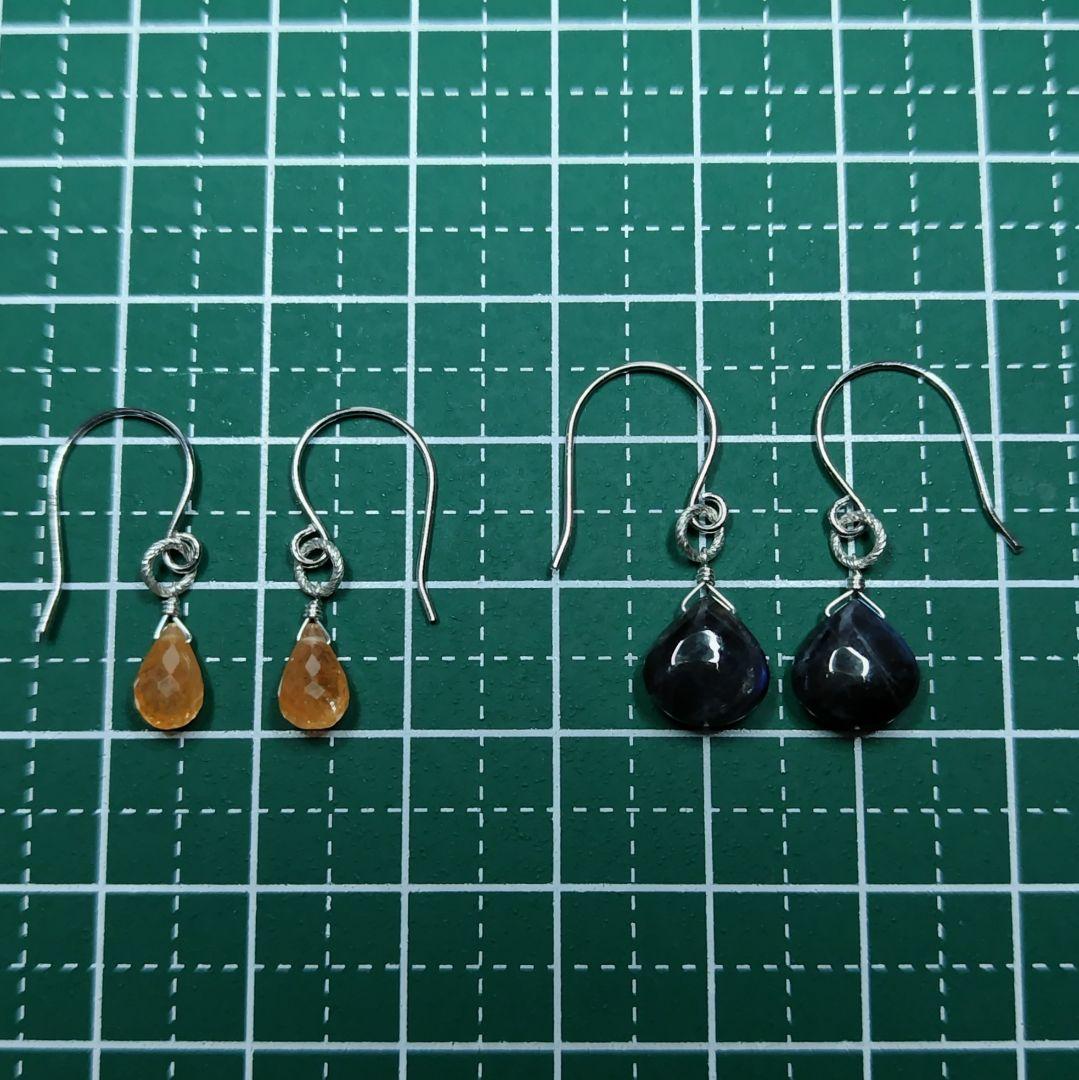 No.1482 希少 スペクトロライト ピアス イヤリング チャーム 14kgf