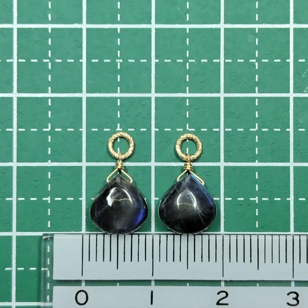 No.1482 希少 スペクトロライト ピアス イヤリング チャーム 14kgf