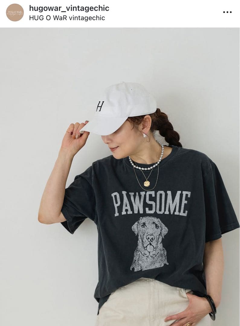 ハグオーワー　PAWSOME Tシャツ　BLACK