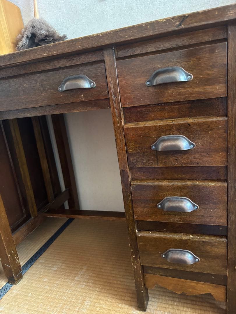 レトロ　勉強机　木製