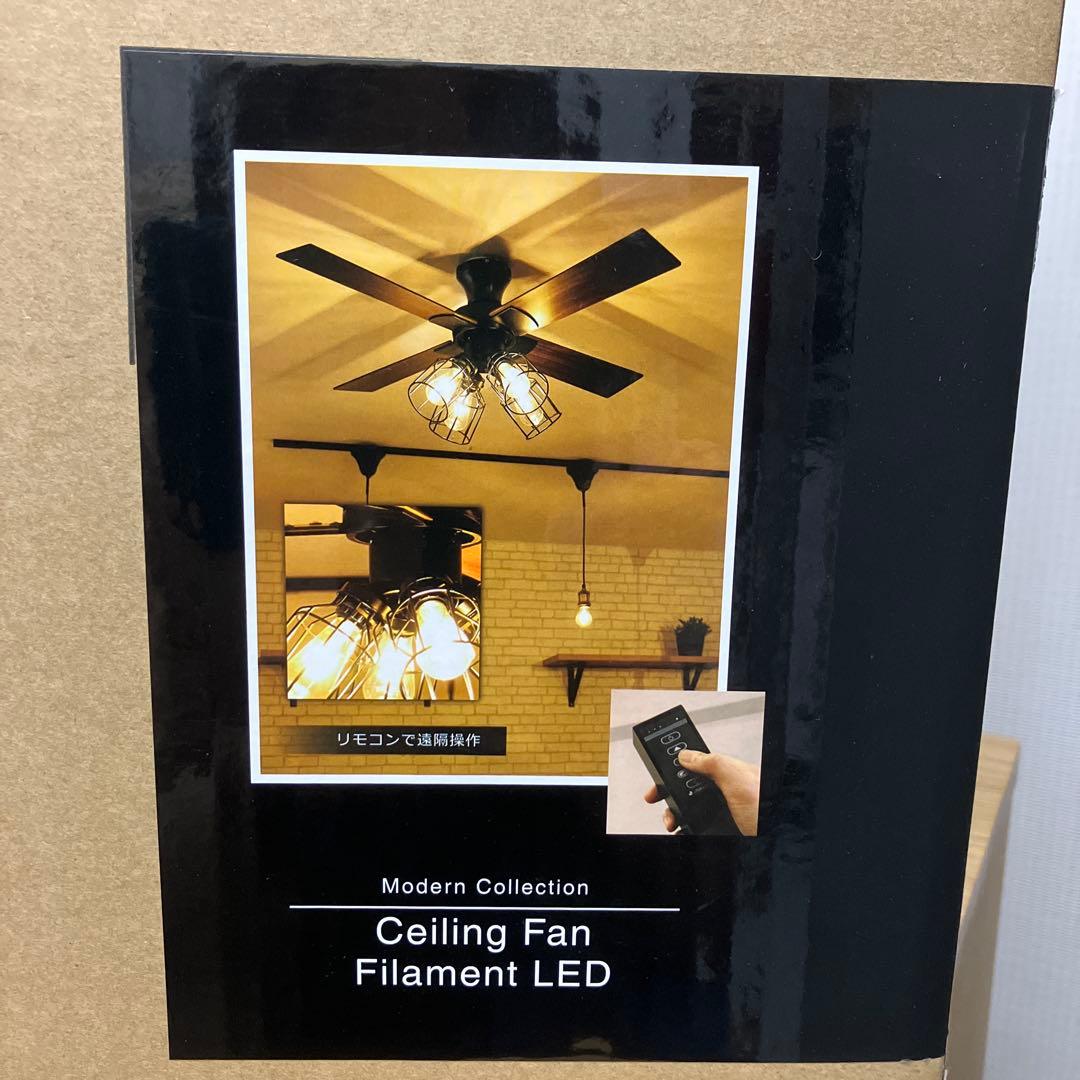 【未使用品】JAVALO ELF シーリングファンライト JE-CF003-BK