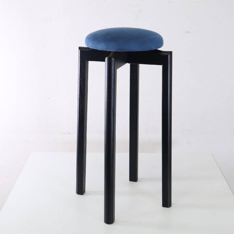 匠工芸 マッシュルームスツール Lサイズ ホワイトアッシュ 黒/ブルー