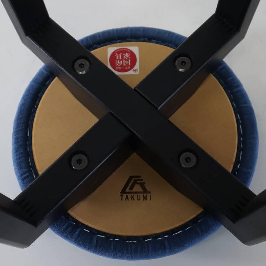 匠工芸 マッシュルームスツール Lサイズ ホワイトアッシュ 黒/ブルー