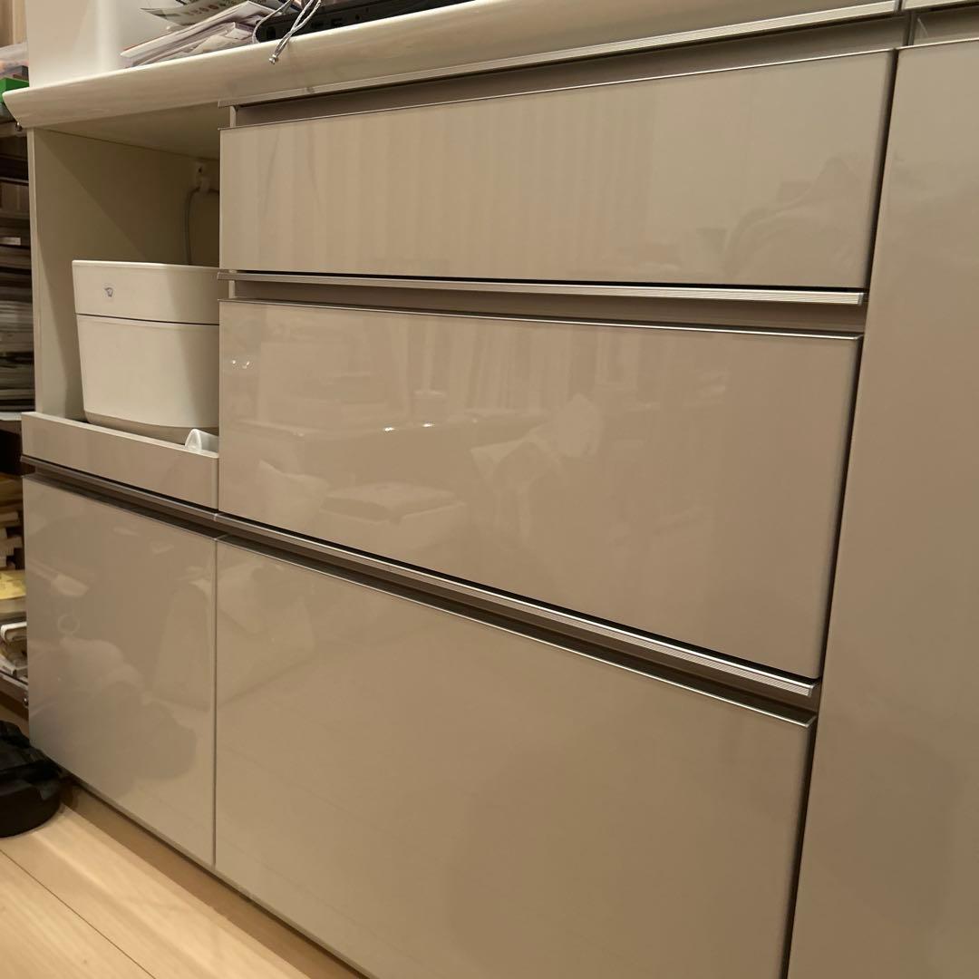 パモウナ　ECキッチンカウンター　パールホワイト