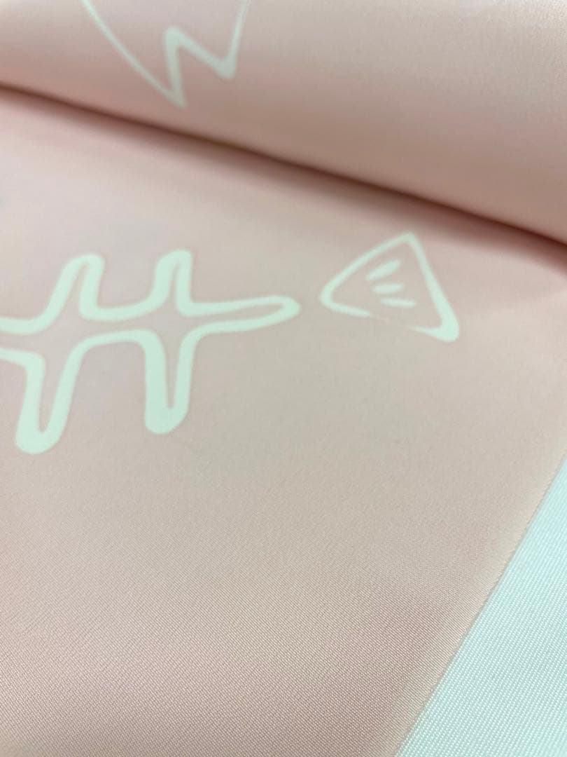 長襦袢 猫 洒落襦袢 ローズダスト色 正絹 反物