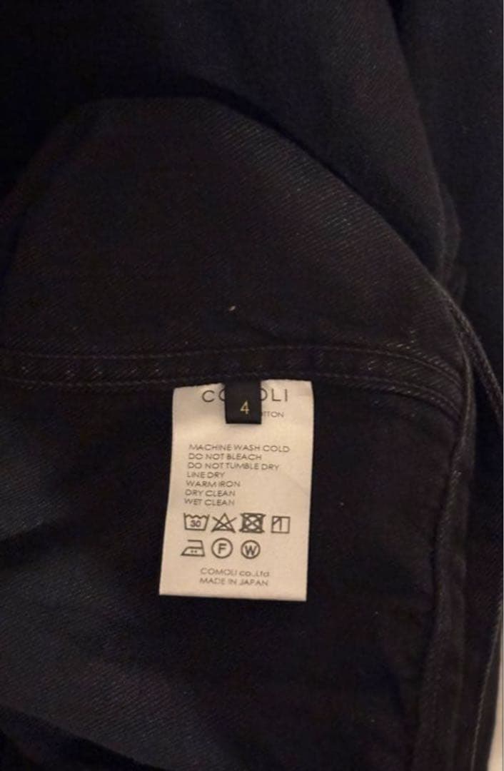 COMOLI　デニムジャケット　4 ブラック