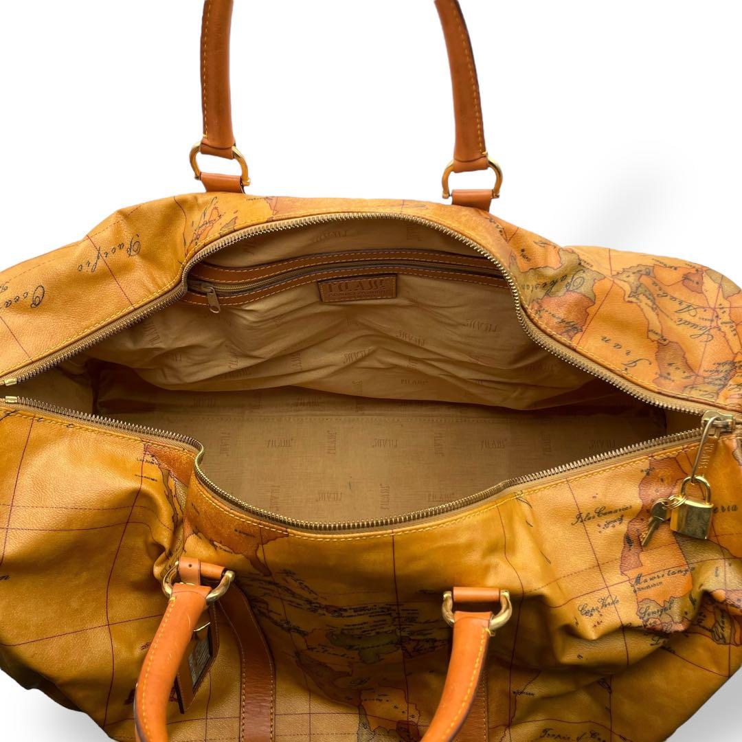 美品 PRIMA CLASSE ボストンバッグ PVC 地図柄 2way 大容量