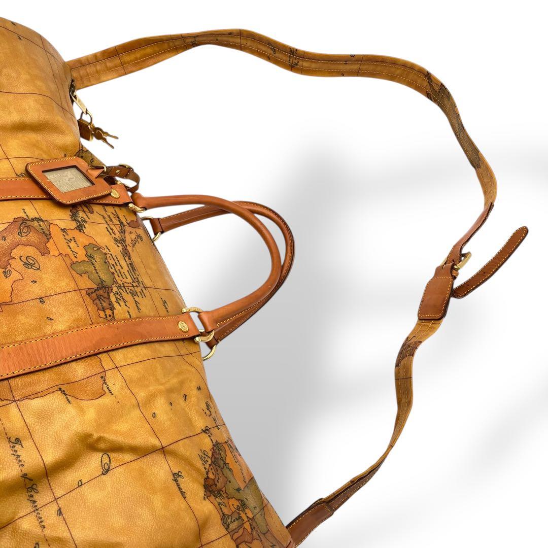 美品 PRIMA CLASSE ボストンバッグ PVC 地図柄 2way 大容量