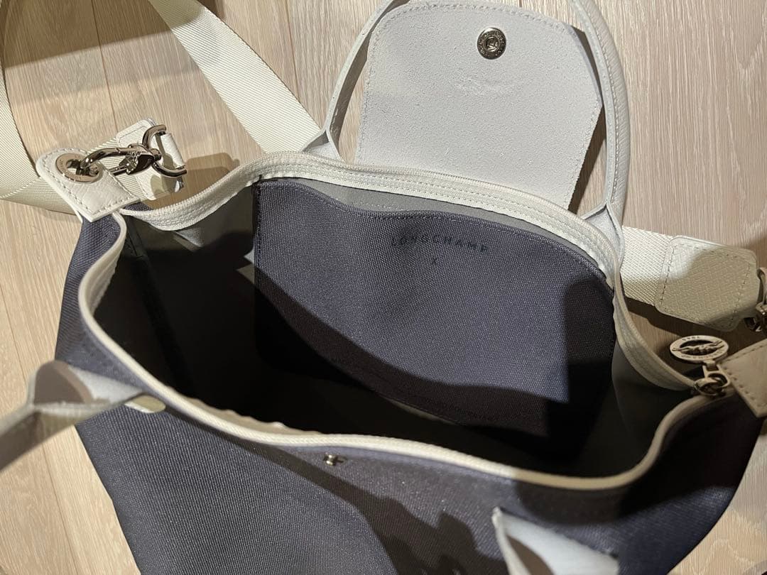 ロンシャン　カスタム　ショルダーバッグ　グレー　ホワイト　マイプリアージュ　S