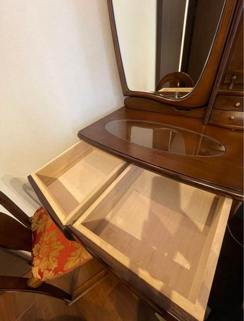 【しまじろう】木製一面鏡ドレッサー