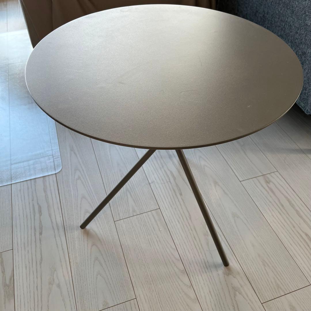 ACTUS LUNA グレージュ円形三脚テーブル