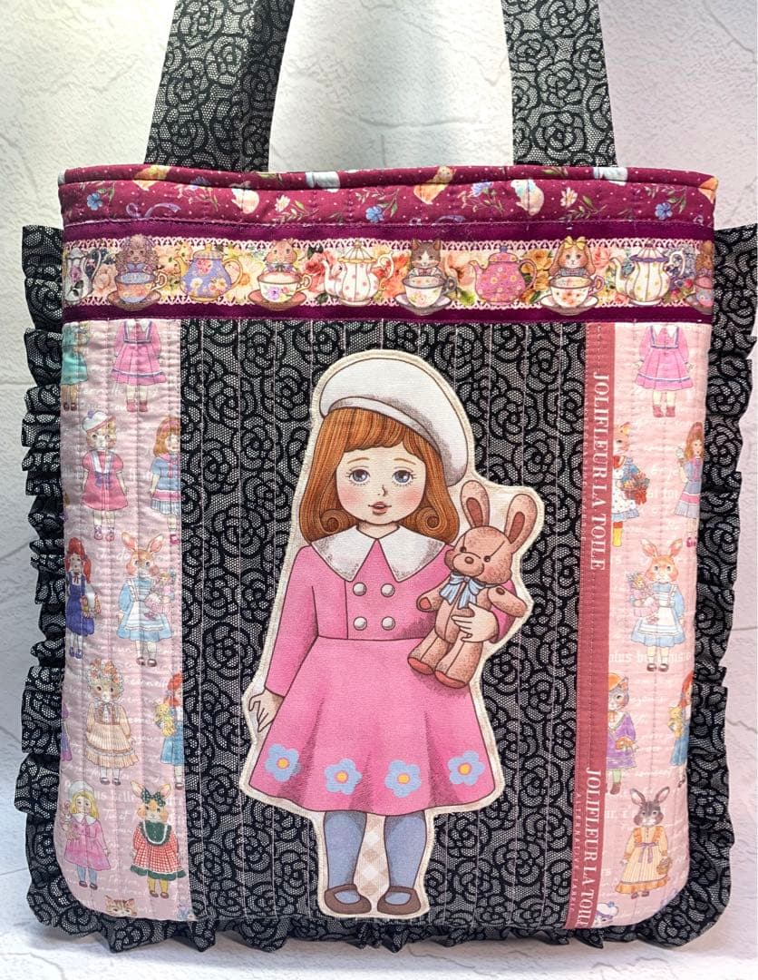 フリルバッグ ポーチ 2点セット ビッグコラコラ ジョリーフルール 女の子 黒