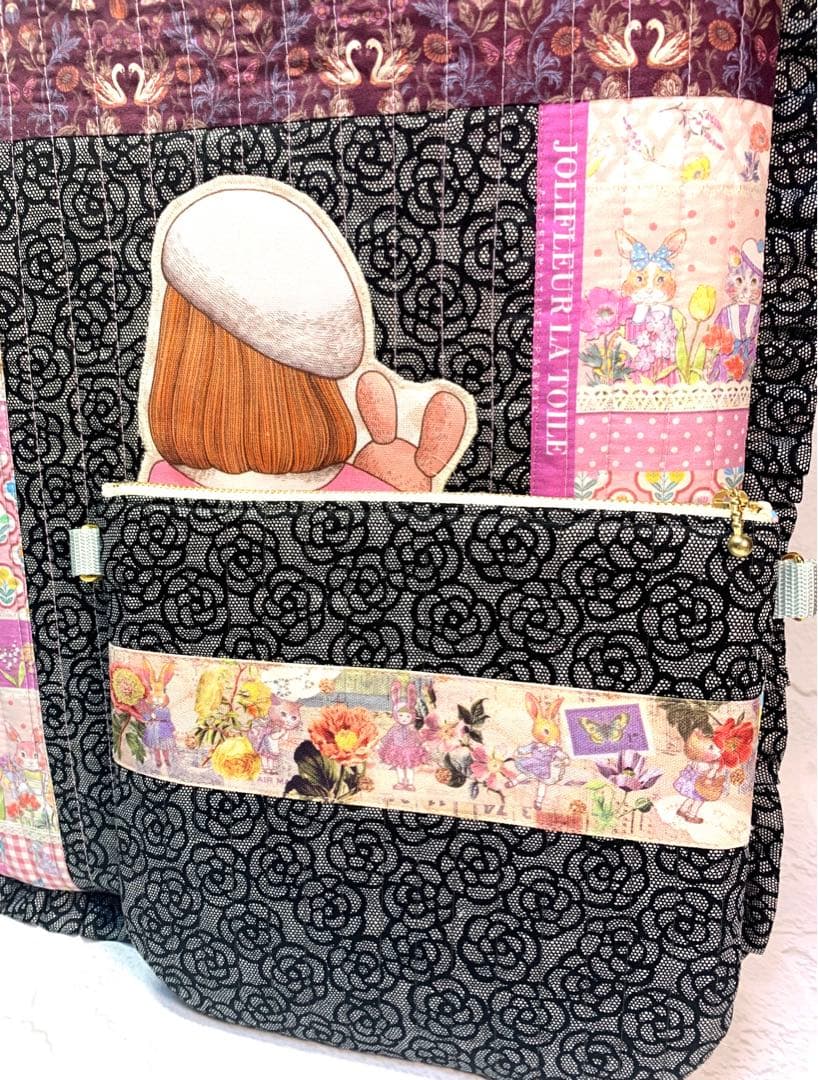 フリルバッグ ポーチ 2点セット ビッグコラコラ ジョリーフルール 女の子 黒