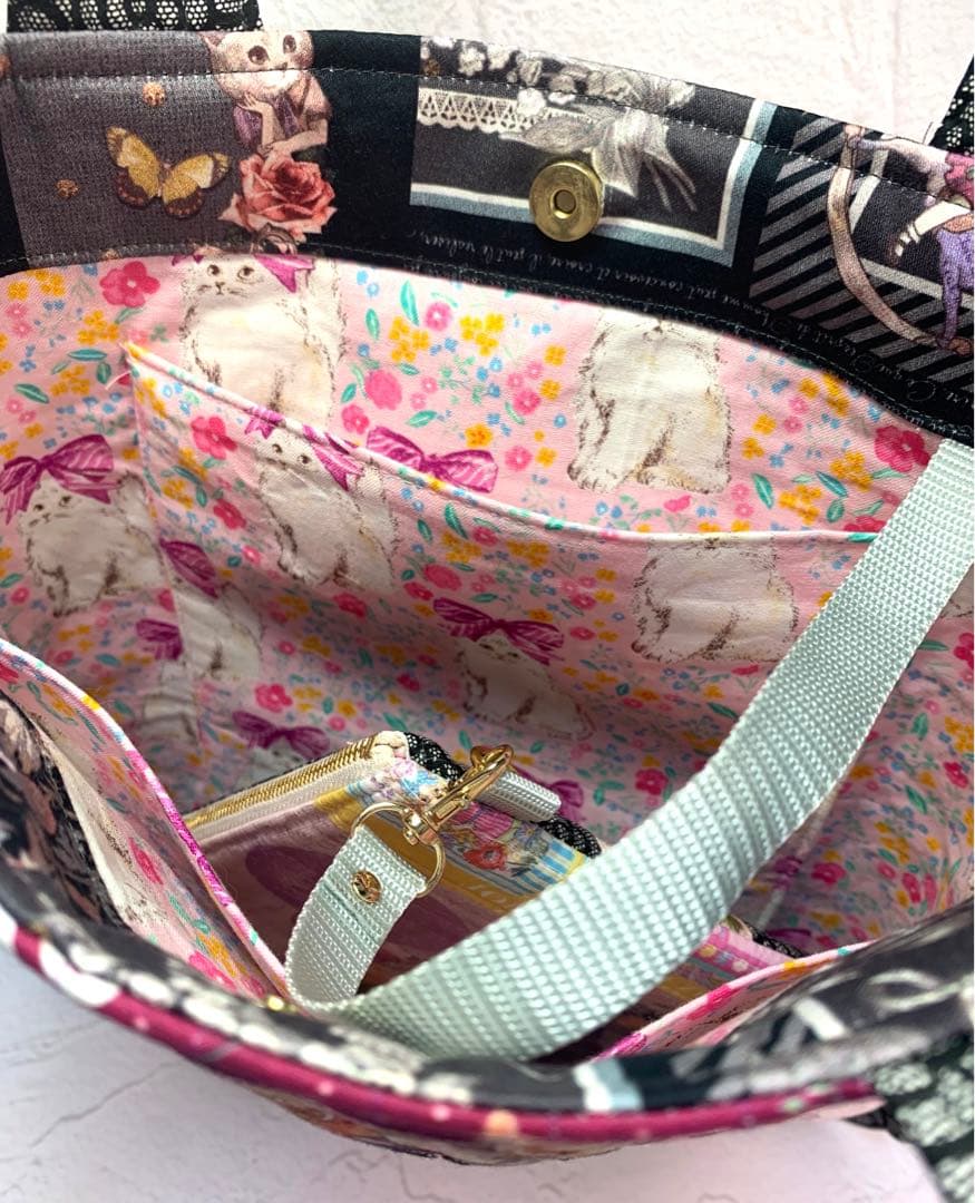 フリルバッグ ポーチ 2点セット ビッグコラコラ ジョリーフルール 女の子 黒