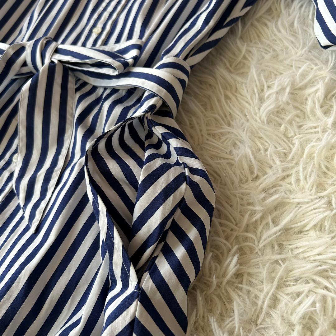 ♦︎ラルフローレン　ベルテッド ストライプド コットン シャツドレス　ワンピース