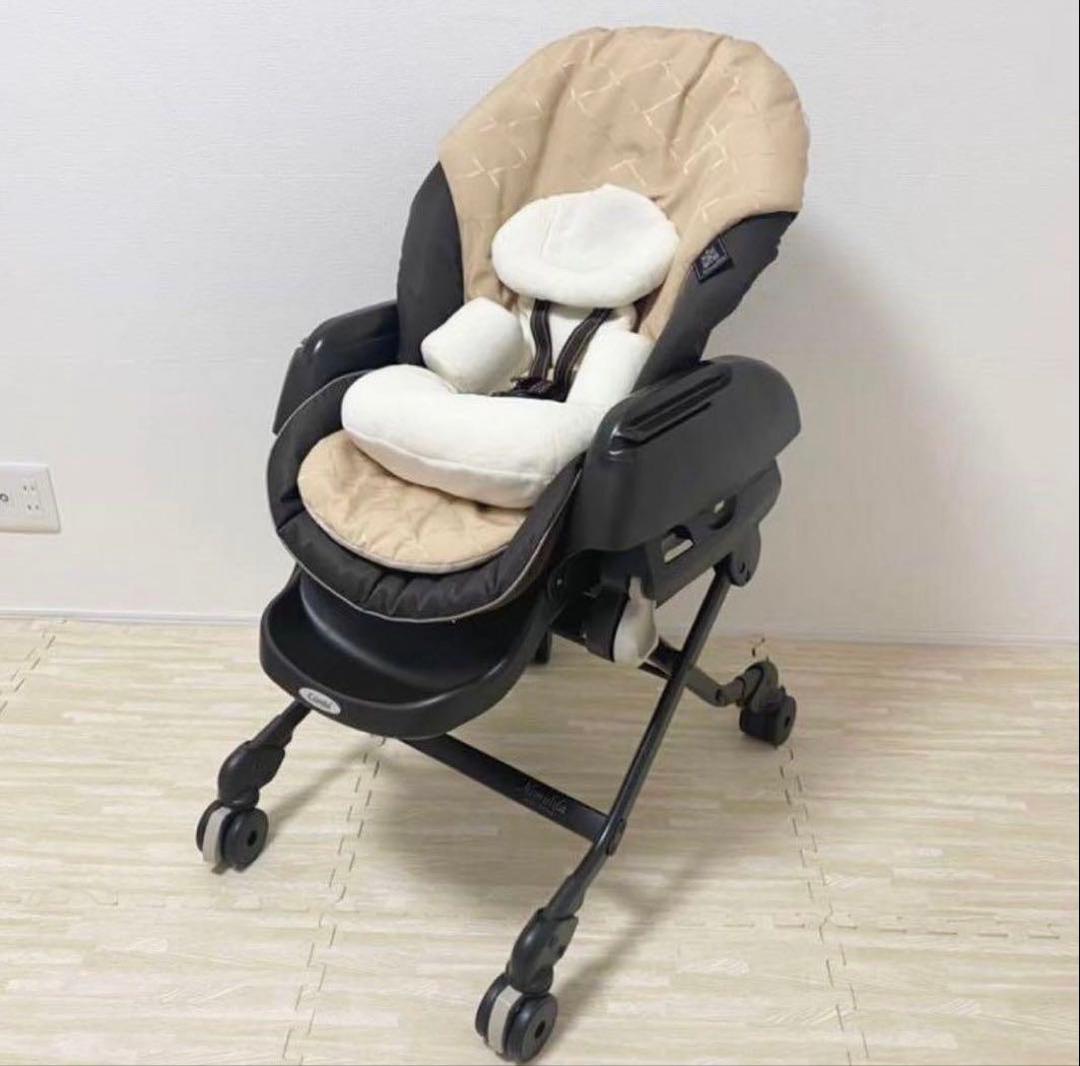Nemulila ベビー用ハイチェア ベージュ/ブラック
