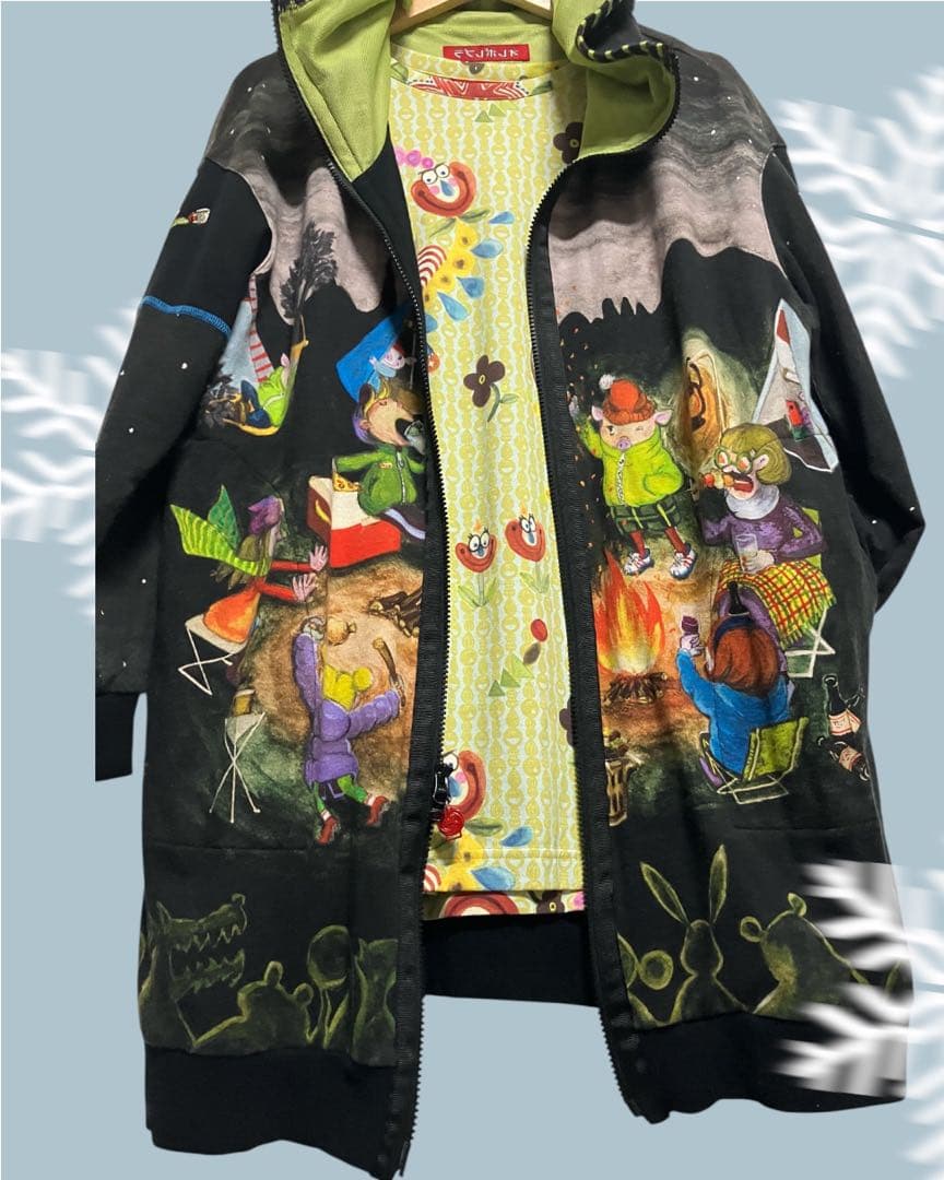 オレボレブラ アルベロベロ キャンプファイヤー ロングパーカー 美品