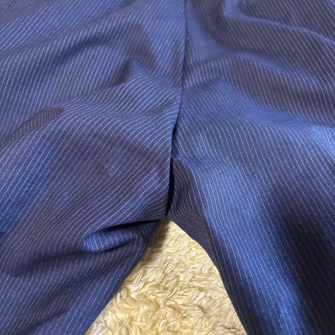 美品　スーツカンパニー　スーツ　ネイビー　ストライプ　XL カノニコ120 2B