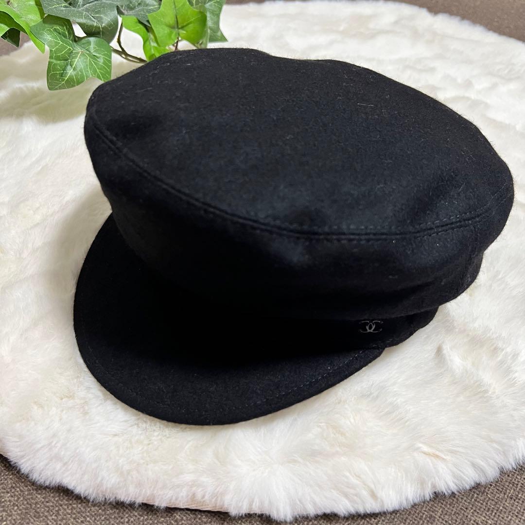 花*様 シャネル 黒 キャスケット