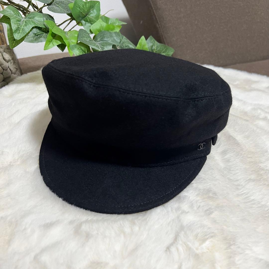 花*様 シャネル 黒 キャスケット